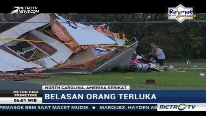 Belasan Orang Terluka Akibat Badai di North Carolina