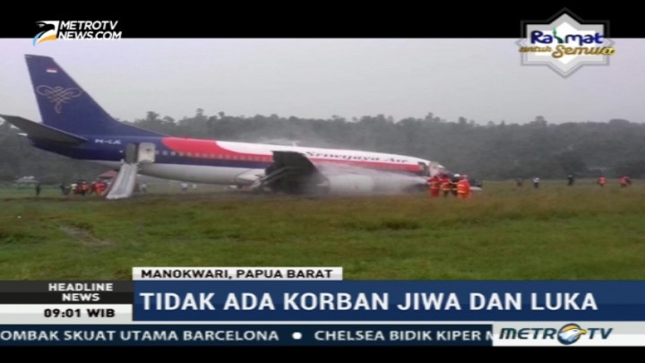 Sriwijaya Air Tergelincir di Bandara Rendani Manokwari