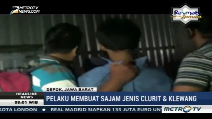 Polisi Tangkap Pelaku Pembuat Senjata Tajam di Depok
