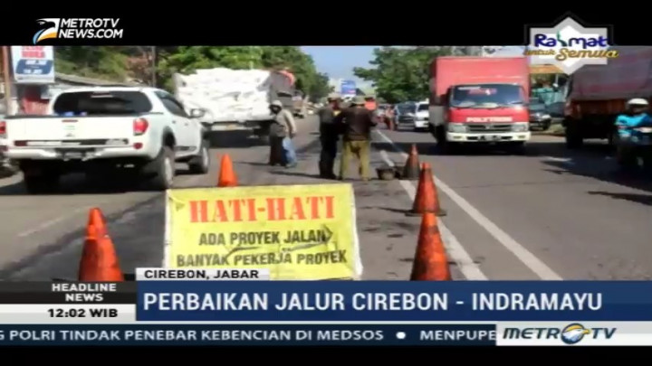Jelang Arus Mudik, Perbaikan Jalur Cirebon-Indramayu Terus Diperbaiki
