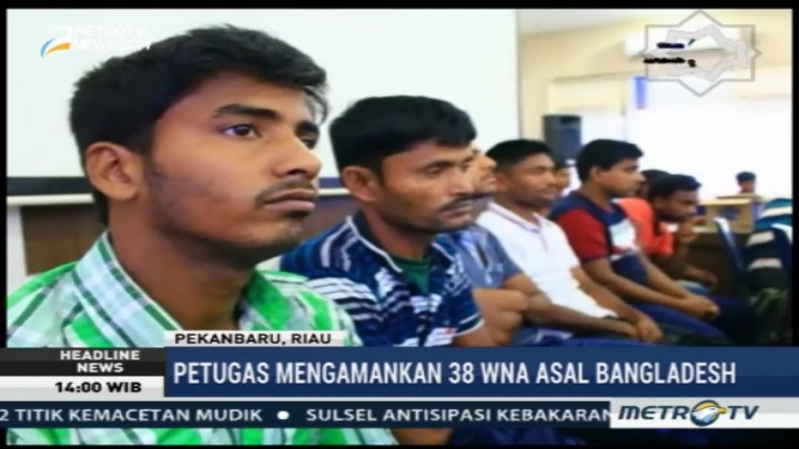 Polresta Pekanbaru Amankan 38 WNA Ilegal Asal Bangladesh