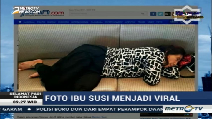 Foto Menteri Susi Tertidur di Bandara Jadi Viral