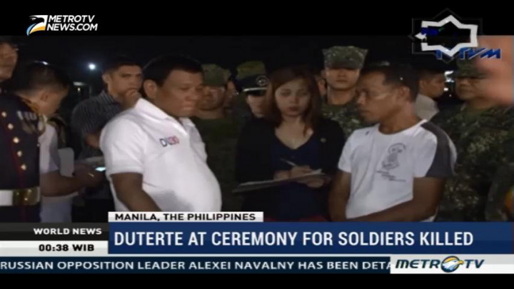 Duterte at Ceremony for Soldiers Killed