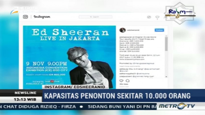 Baru 30 Menit, Antrean Tiket Konser Ed Sheeran Capai 30 Ribu