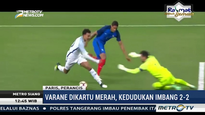 Perancis Kalahkan Inggris dengan 10 Pemain