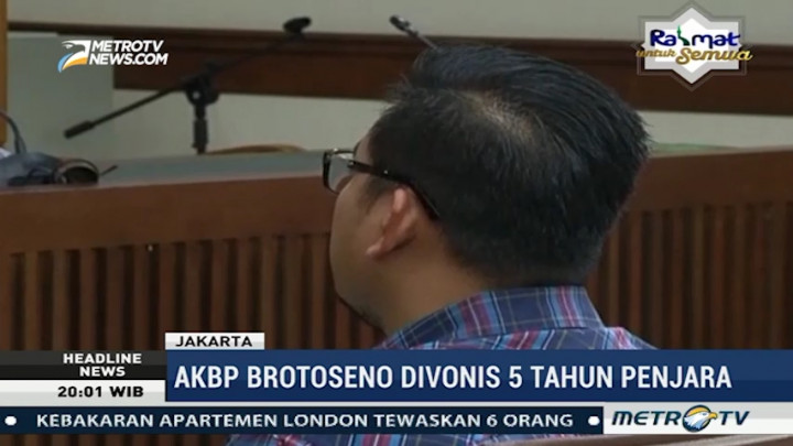 Hakim Vonis AKBP Brotoseno 5 Tahun Penjara