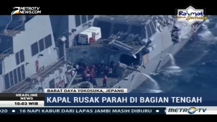 Kapal Perang AS dan Kapal Barang Tabrakan di Jepang, 7 Prajurit Hilang