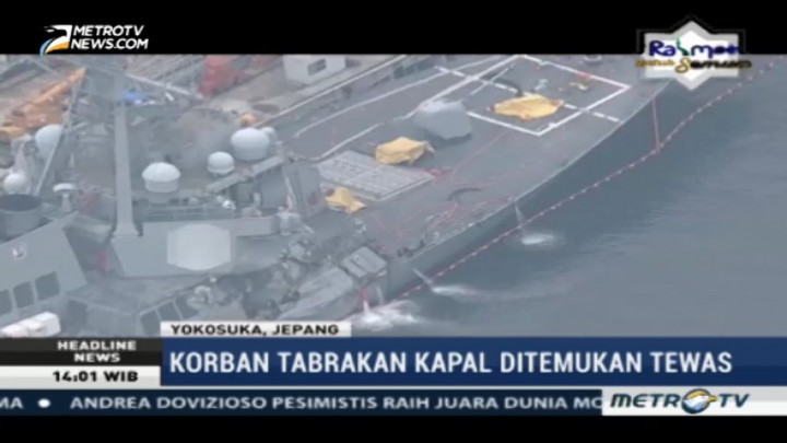 Korban Tabrakan Kapal Perang AS Ditemukan Tewas