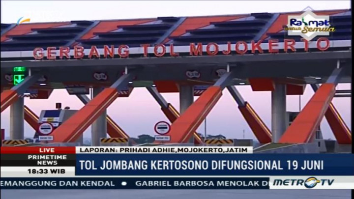 Tol Jombang-Kertosono Mulai Beroperasi Esok Hari