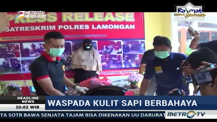 Polisi Bongkar Usaha Kulit Sapi Mengandung Zat Berbahaya di Lamongan