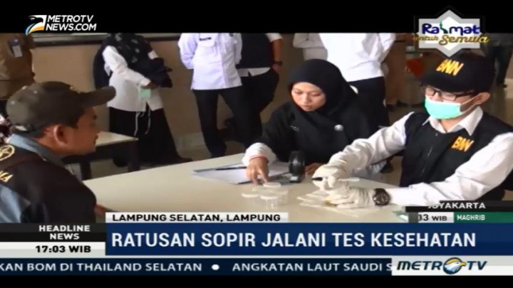 Ratusan Sopir & Kondektur Pelabuhan Bakauheni Jalani Tes Urine