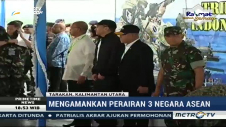 Menhan Tiga Negara Resmikan Patroli Maritim Trilateral