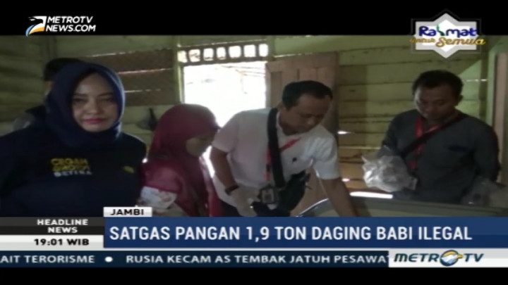 Polisi Gerebek Gudang Pemotongan Daging Babi Ilegal di Jambi