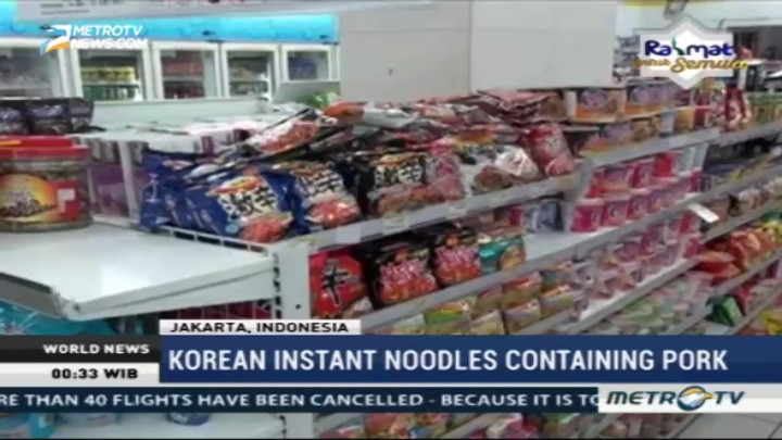 Korean Instant Noodles Containing Pork
