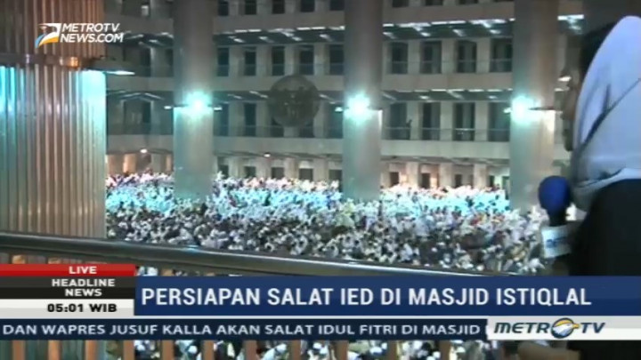 Persiapan Salat Id di Masjid Istiqlal