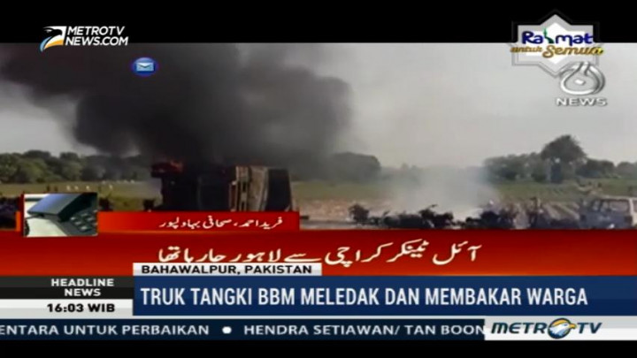 Truk Tangki BBM Meledak di Pakistan, 120 Orang Tewas