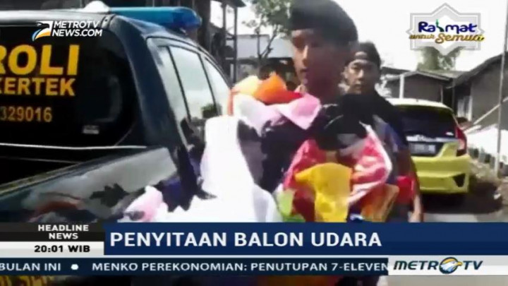 Polisi Sita Belasan Balon Udara di Wonosobo