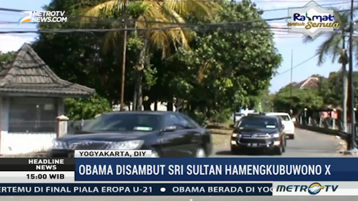 Tiba di Yogyakarta, Obama Disambut Sri Sultan Hamengkubuwono X