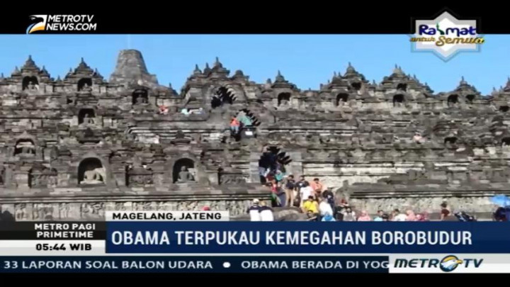 Obama Terpukau Kemegahan Candi Borobudur