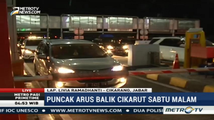 Puncak Arus Balik di GT Cikarang Utama Diprediksi Malam Ini