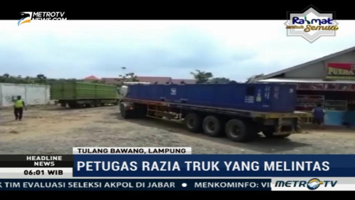 Polres Tulang Bawang Razia Angkutan Barang Non Sembako