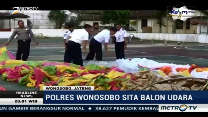Polres Wonosobo Sita Belasan Balon Udara