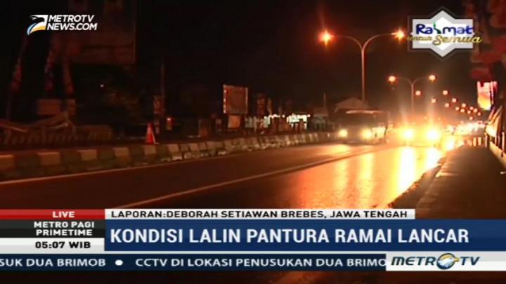 Jalur Pantura Brebes Ramai Lancar