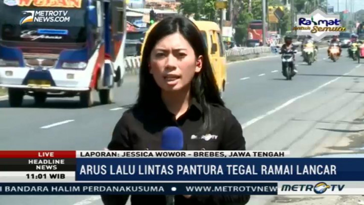Arus Balik di Jalur Pantura Tegal Ramai Lancar