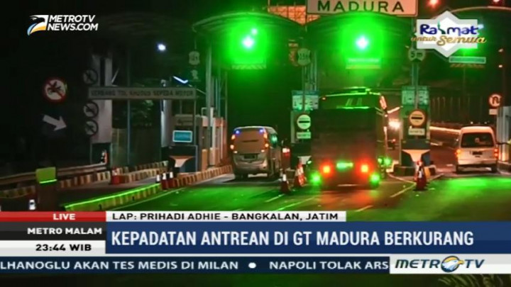 Kepadatan Kendaraan di GT Madura Berkurang
