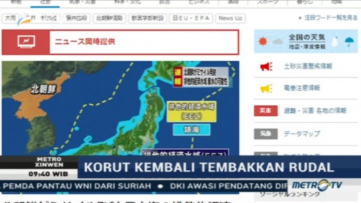 Korut Kembali Tembakkan Rudal