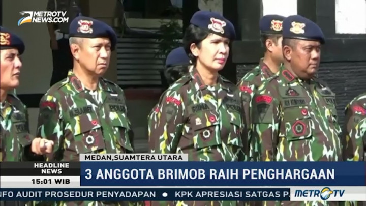 Lumpuhkan Terduga Teroris, Tiga Anggota Brimob Naik Pangkat