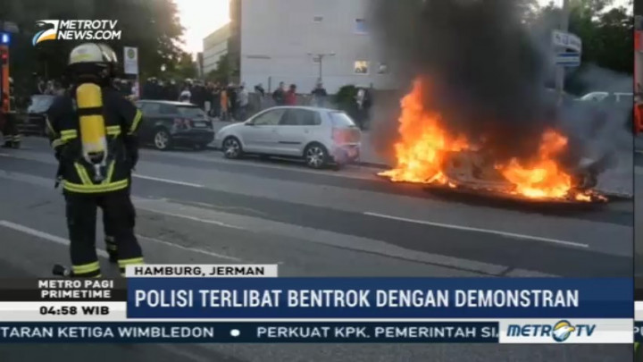 Jelang KTT G20, Demonstran-Polisi Bentrok di Hamburg