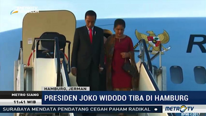 Presiden Jokowi Tiba di Hamburg