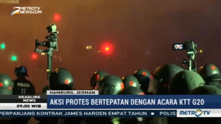 Demonstran-Polisi Bentrok di Hamburg, Ratusan Orang Ditahan