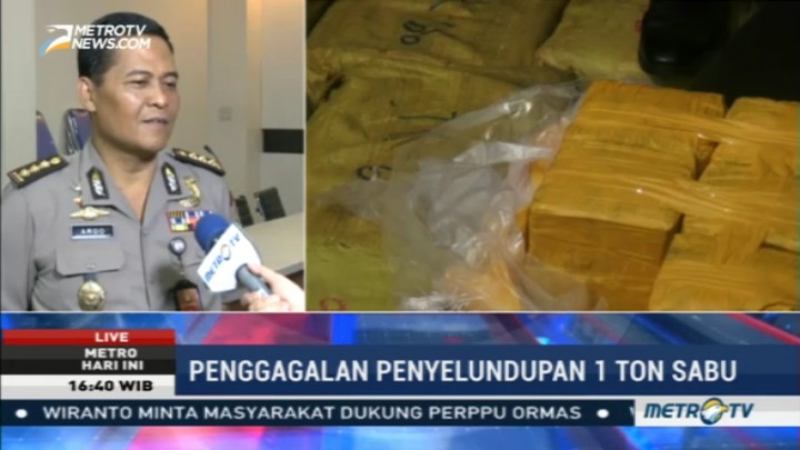 Kabid Humas: Penyelundupan 1 Ton Sabu Berasal dari Jaringan Internasional