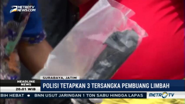 Polrestabes Surabaya Tetapkan 3 Tersangka Pembuangan Limbah B3 Ilegal