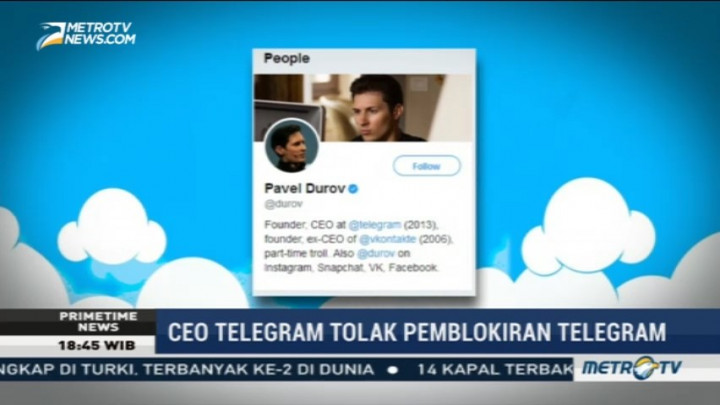 CEO Telegram Heran Platformnya Diblokir Pemerintah Indonesia