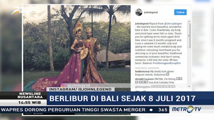 Liburan John Legend di Bali Banjir Pujian Netizen
