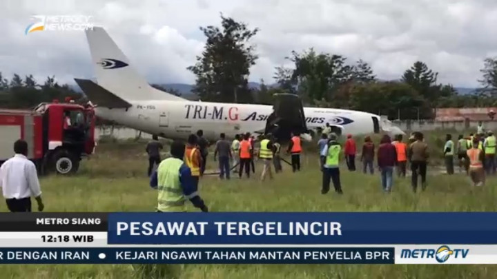 Pesawat Kargo Tergelincir di Bandara Wamena