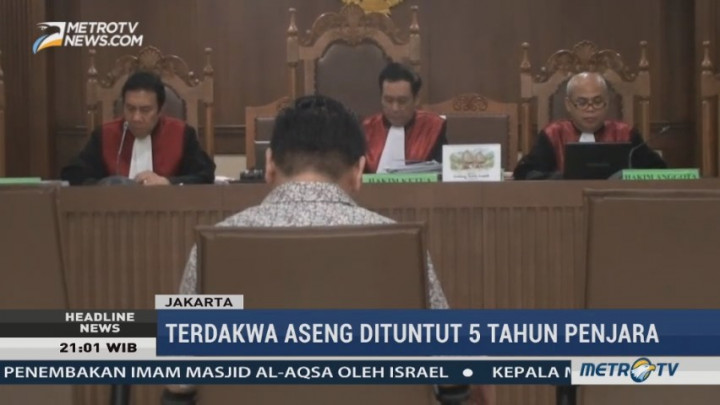 Suap Proyek PUPR, Aseng Dituntut Lima Tahun Penjara