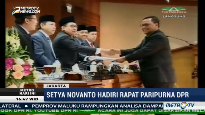 Setya Novanto Hadiri Rapat Paripurna DPR