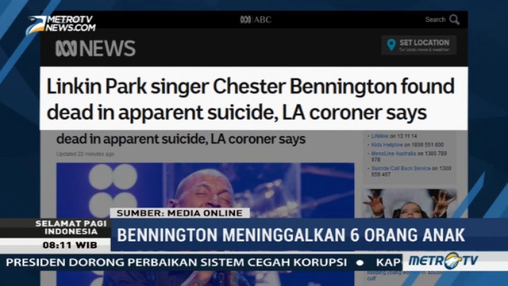 Vokalis Linkin Park Ditemukan Meninggal Bunuh Diri
