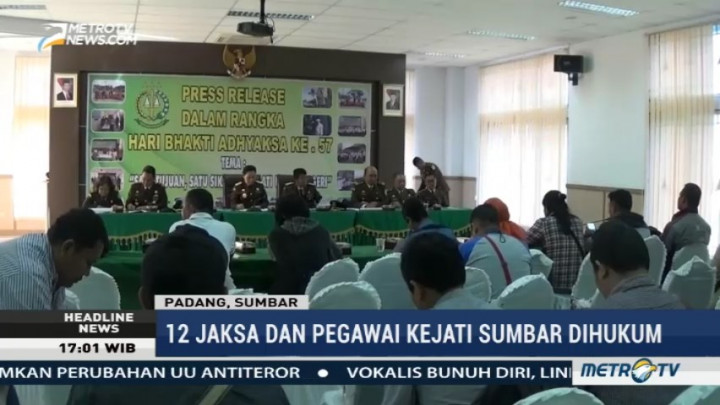 Kejati Sumbar Jatuhkan Sanksi Pada 12 Jaksa