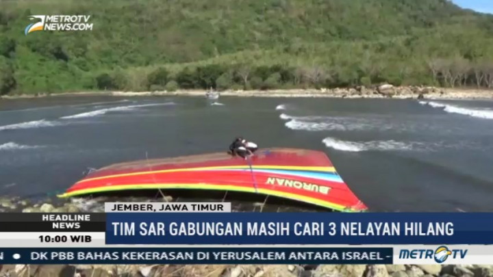 Perahu Nelayan Terbalik di Jember, 1 Tewas dan 3 Masih Hilang
