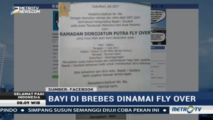 Unik, Bayi di Brebes Dinamai Fly Over