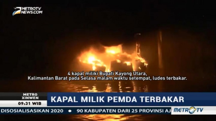4 Kapal Milik Pemkab Kayong Utara Ludes Terbakar