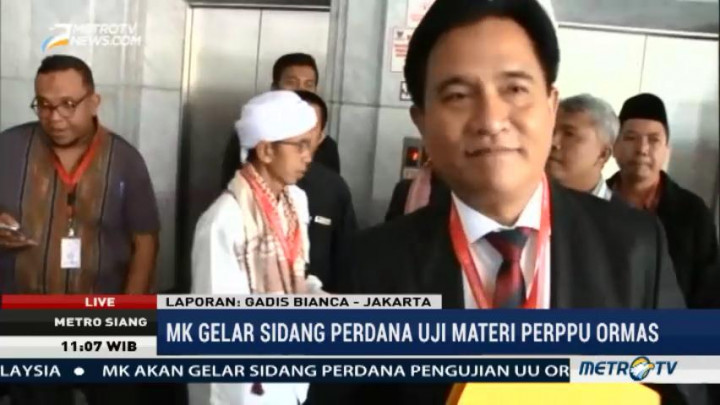 Yusril Hadiri Gelar Sidang Perdana Uji Materi Perppu Ormas