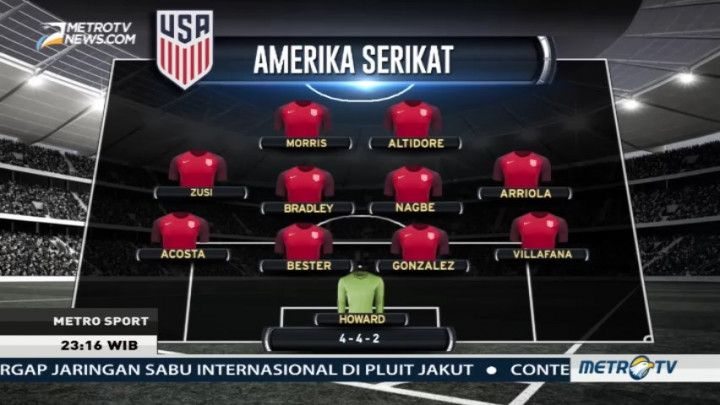 Susunan Pemain Amerika Serikat vs Jamaika