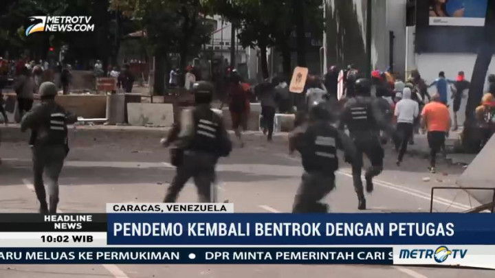 Kelompok Oposisi Kembali Bentrok dengan Polisi Venezuela