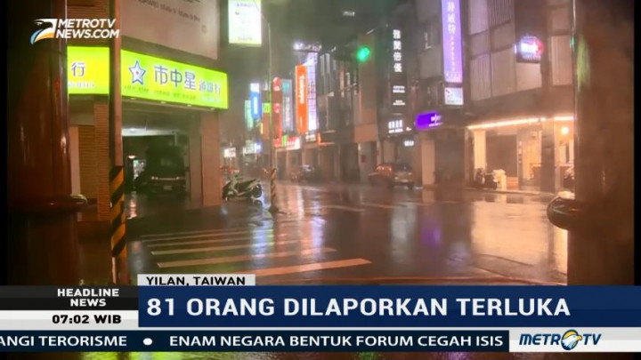 Topan Hantam Taiwan, 81 Orang Terluka